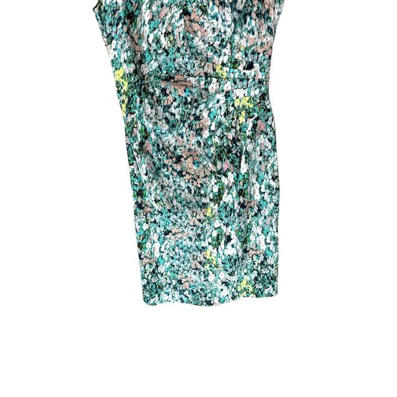 Adrianna Papell Dress Floral Splatter Print Easter Spring Ruched Sheath Size 8 - Picture 8 of 11